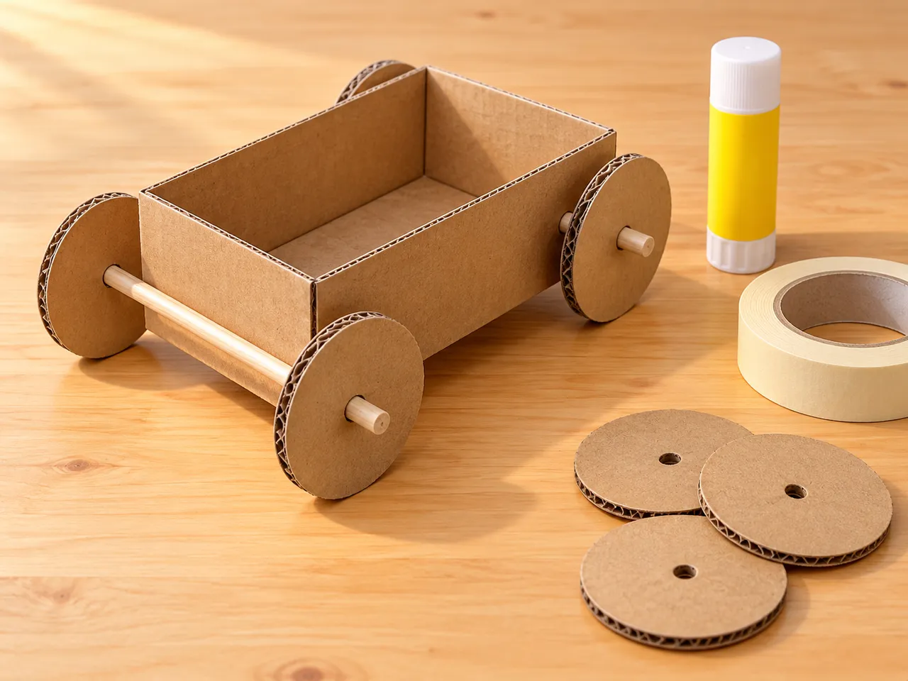 Roues de voiture en carton