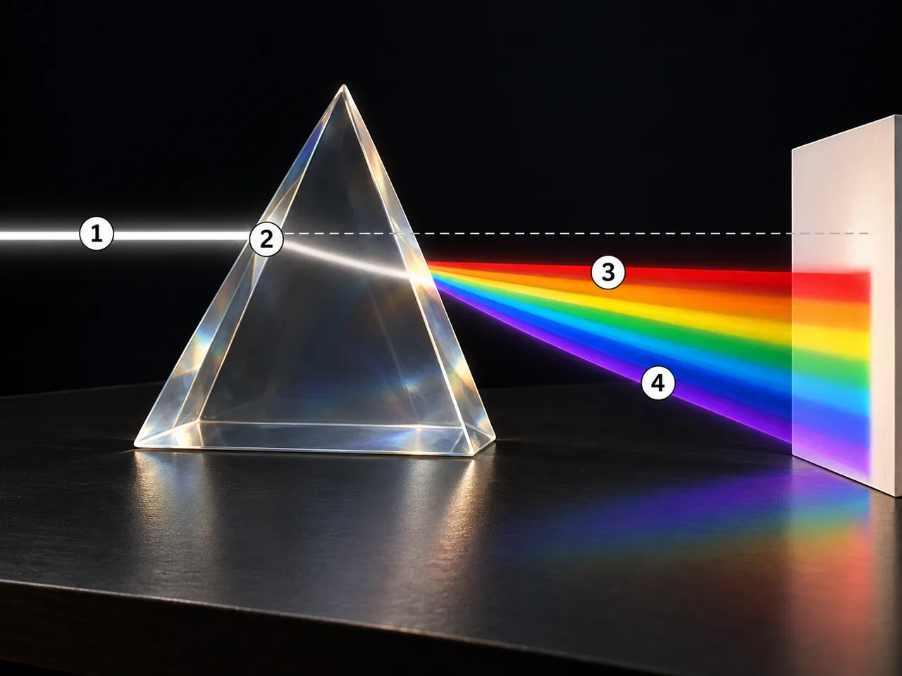 Un prisme décompose la lumière blanche