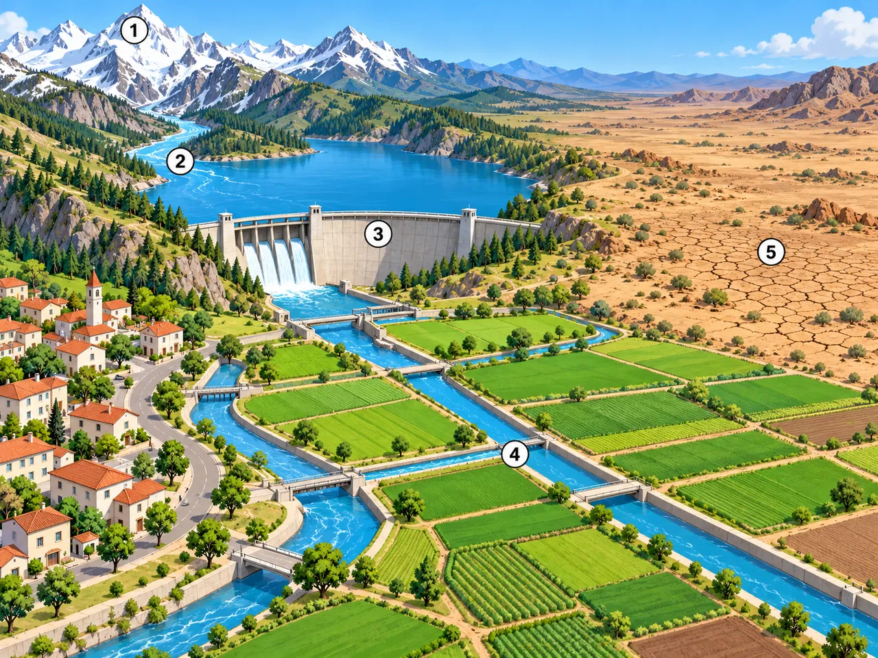 Barrages, réservoirs et irrigation