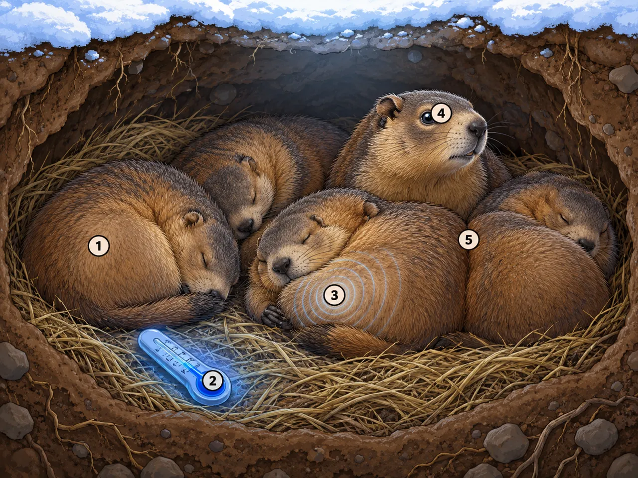 Hibernation de la marmotte