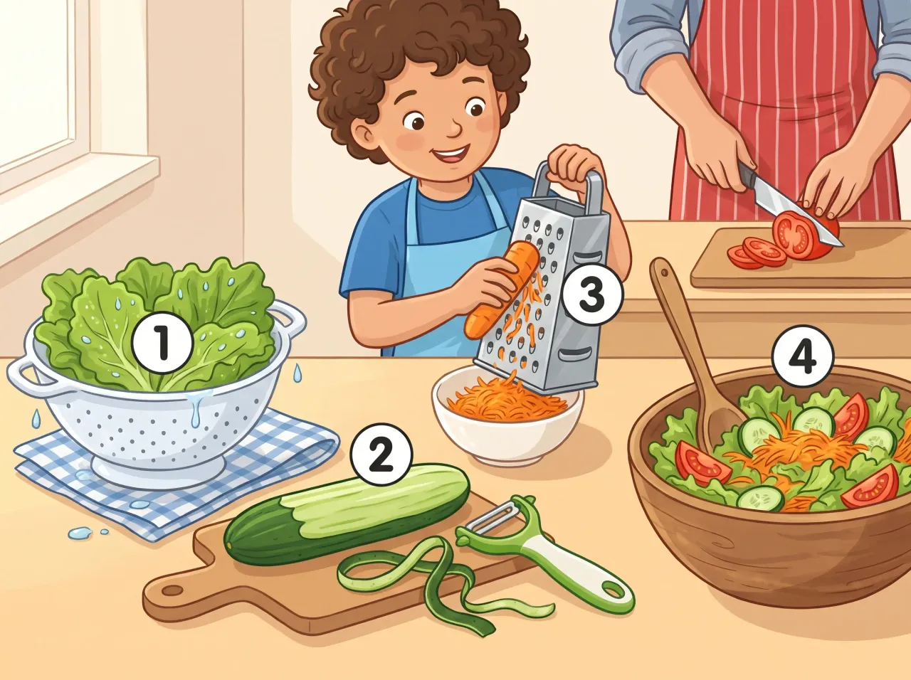 Préparer une salade croquante