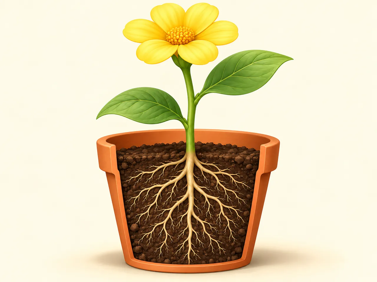 Parties d’une plante fleurie