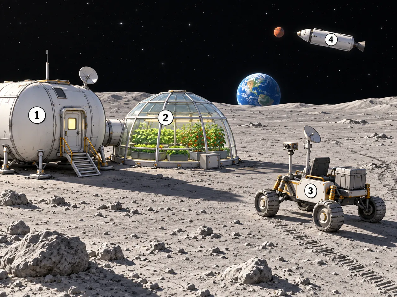 Moon Base to Mars