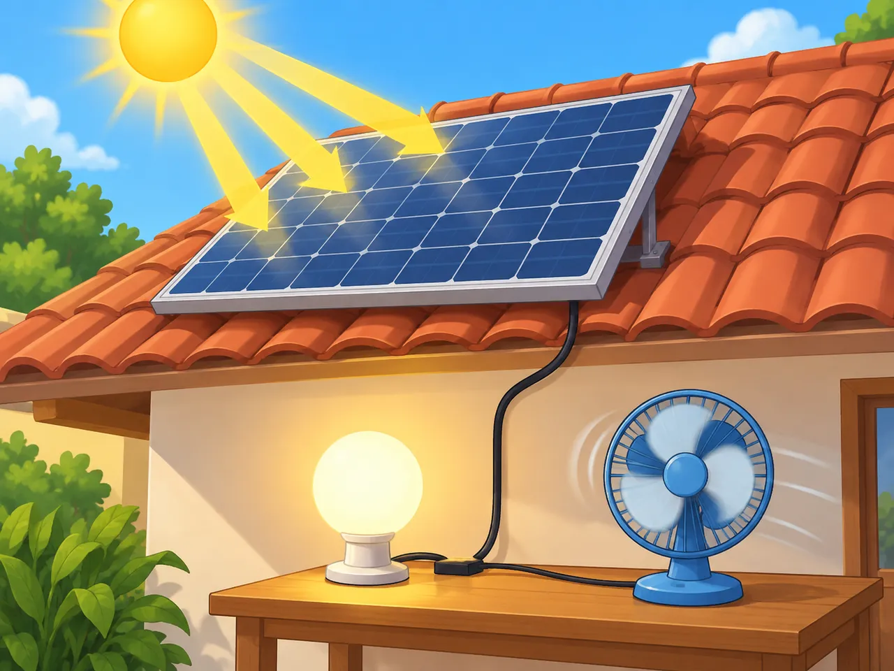 Sonnenlicht wird Strom
