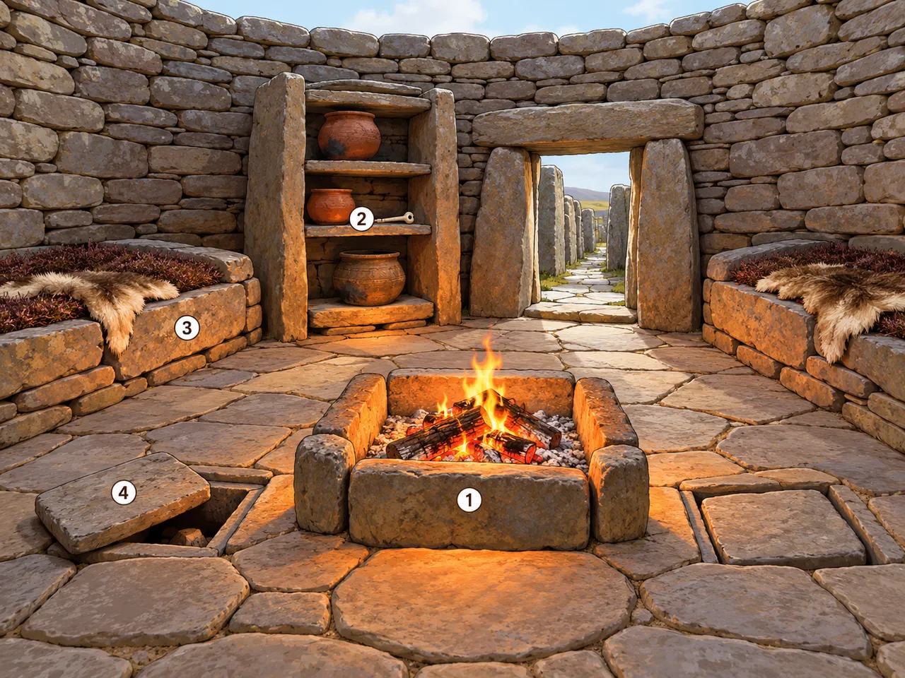 Inside a Neolithic stone house