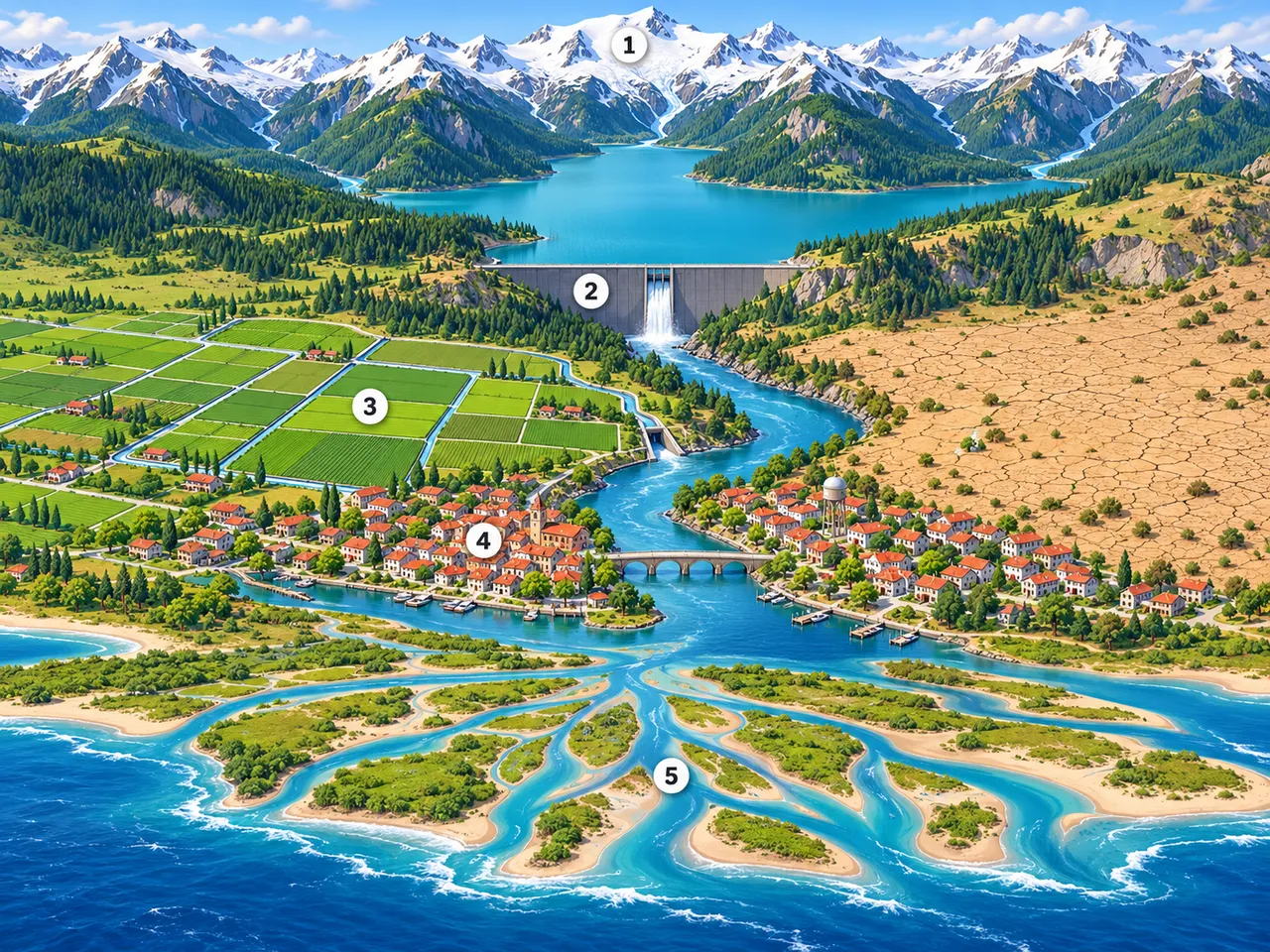 Le voyage d’un fleuve de la montagne à la mer