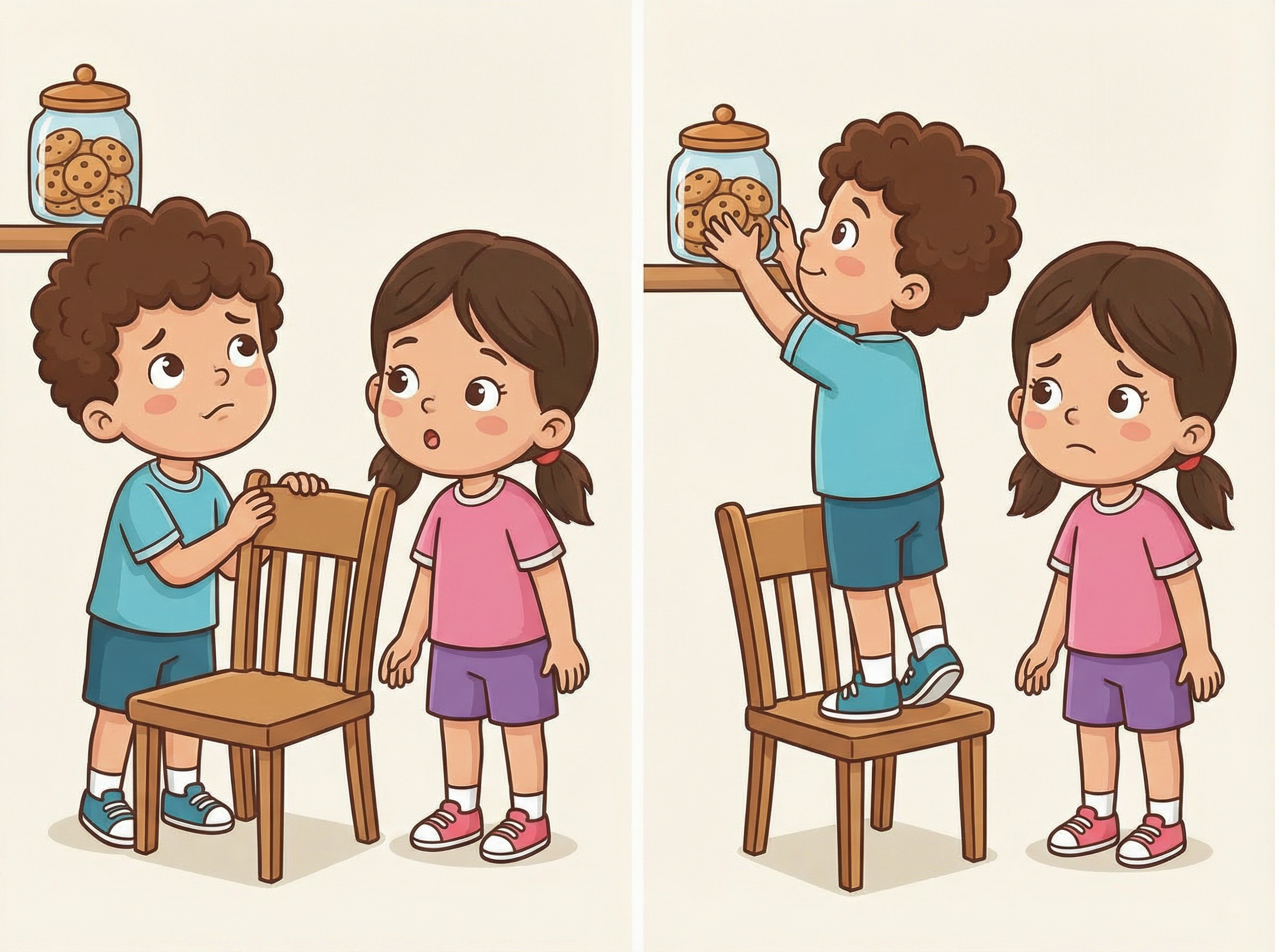 Une chaise pour attraper les biscuits