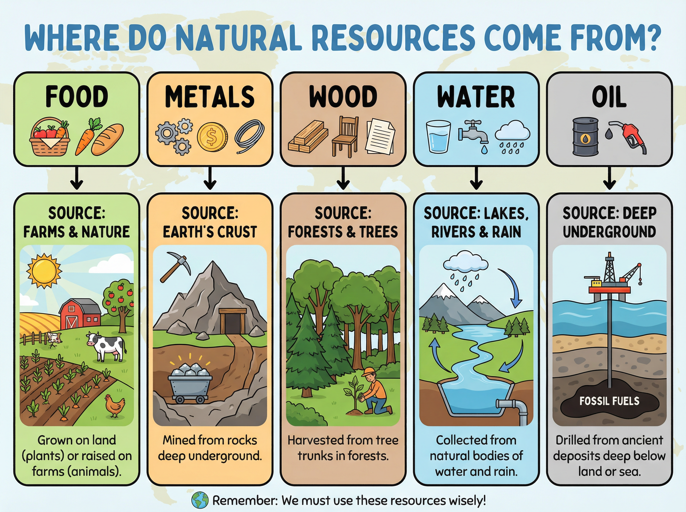 Natural resources and where they come from
