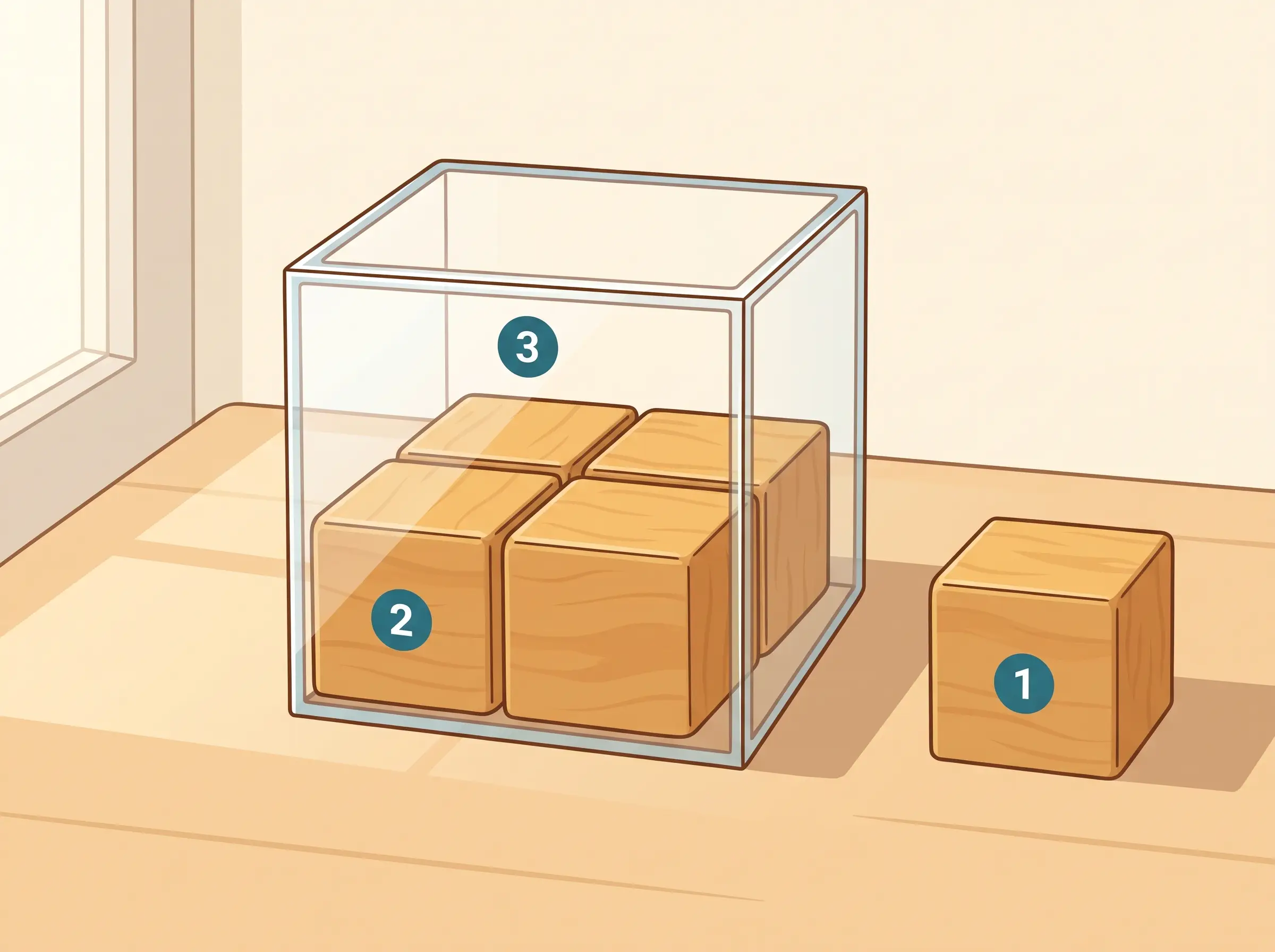 Remplir une boîte avec des cubes