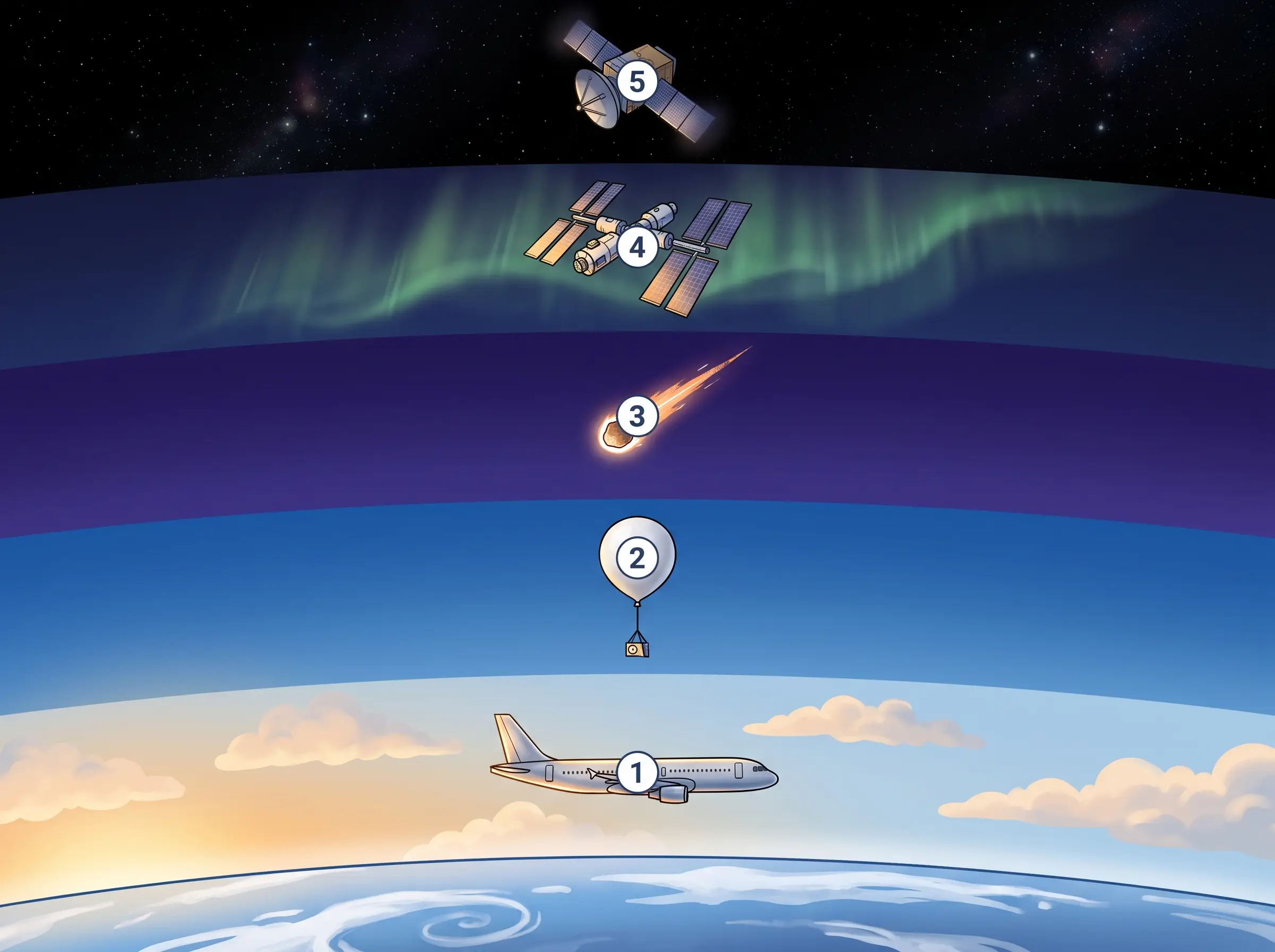 Les couches de l'air au-dessus de la Terre