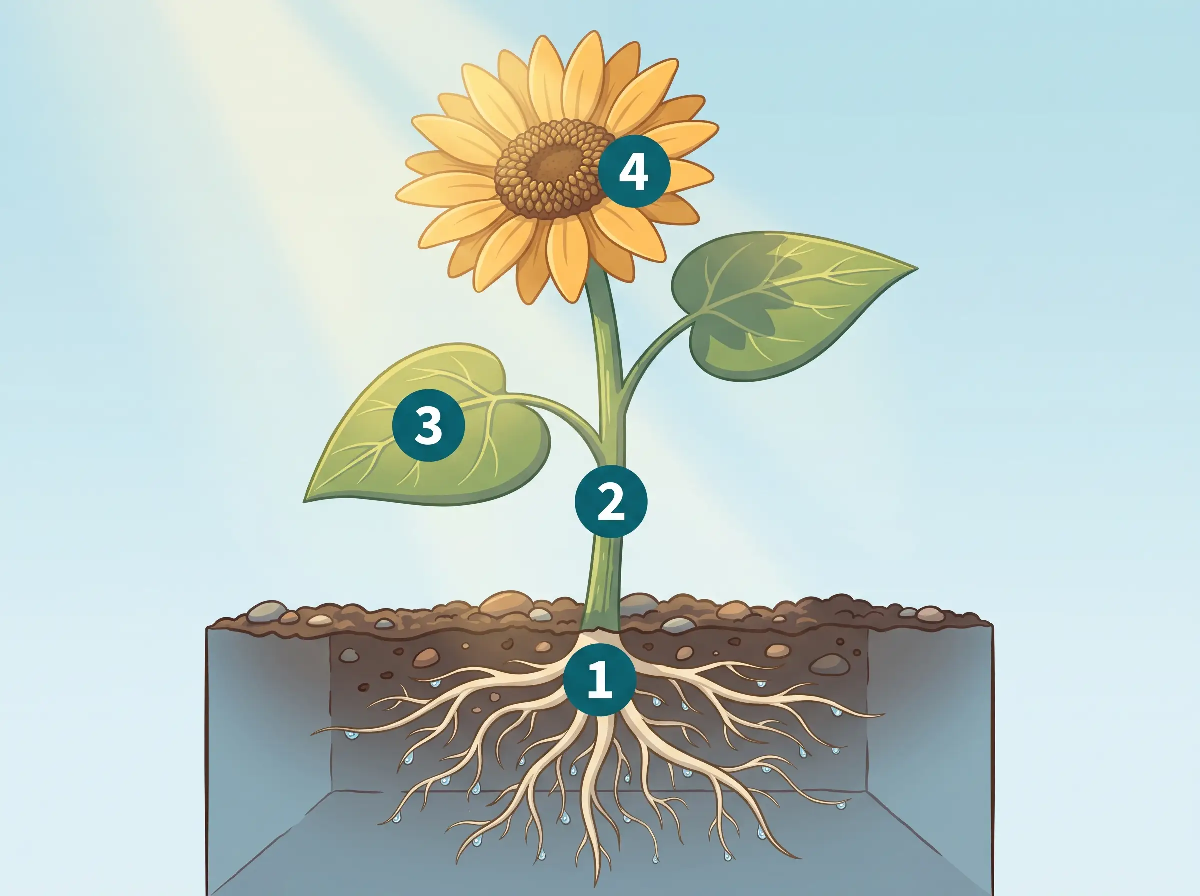 Les parties d'une plante à fleurs