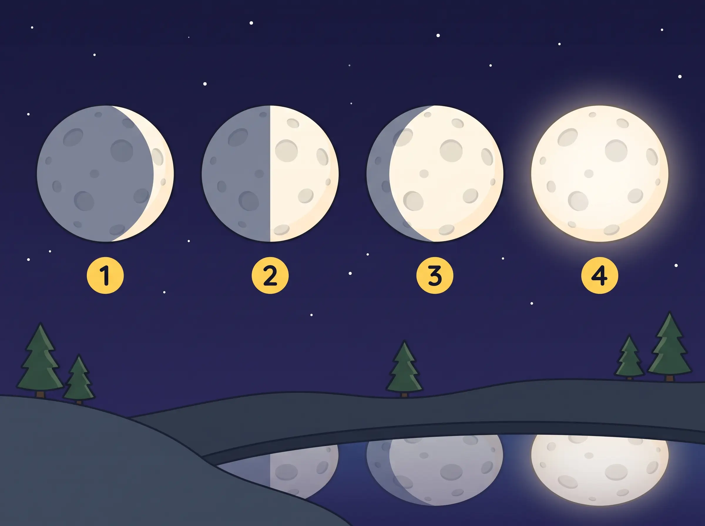 Les quatre formes de la Lune